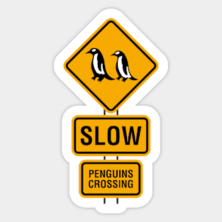 Penguins Crossing Sign Sticker